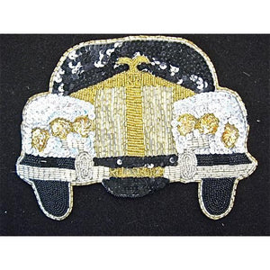 Rolls-Royce Silver, Gold, Black Sequins and Beads 8" x 6"