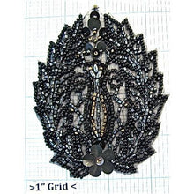 Load image into Gallery viewer, Designer Motif Black Gunmetal Beads 4.25&quot; x 3.25&quot;