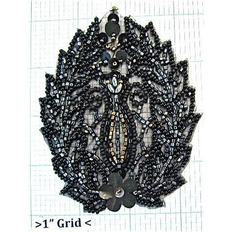 Designer Motif Black Gunmetal Beads 4.25
