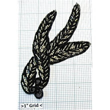 Load image into Gallery viewer, Designer Motif with Black and Gold Beads 5.5&quot; x 3.5&quot;