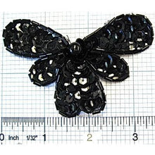 Load image into Gallery viewer, Butterfly Black Sequins 3.5&quot; x 2.25&quot;