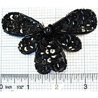 Butterfly Black Sequins 3.5