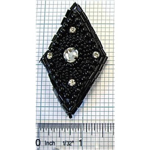Diamond Beaded with rhinestones 3" x 1.5"