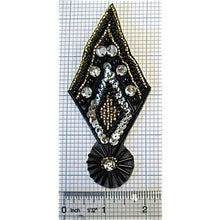 Load image into Gallery viewer, Designer Motif with Sequins and Beads and Rhinestones 4.75&quot; x 2&quot;
