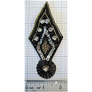 Designer Motif with Sequins and Beads and Rhinestones 4.75" x 2"