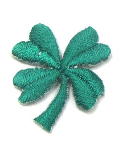 Four Leaf Clover with Green Embroidery Iron-On 1.25" x 1.25"