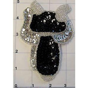 Cowboy Saddle Black and Silver 5" x 3"