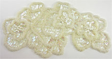 Load image into Gallery viewer, Flowers with Lite Yellowish Iridescent Sequins Layered and Beads 10&quot; x 5&quot;