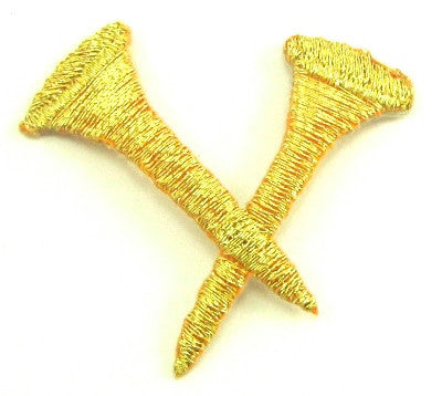 Golf Tee with Gold Metallic Embroidered 1.5" x 1.5"
