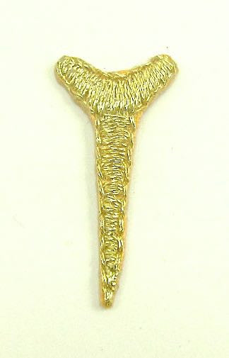 Golf Tee, Metallic Gold Embroidered Iron-On, 7 for $1.00 1"