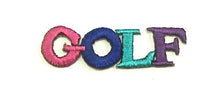 Load image into Gallery viewer, Word &quot;Golf&quot; Mulit-Color, Embroidered Iron-On 2&quot; x 1/2&quot;