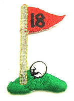 Golf Flag on Green Embroidered Red and Green 13 for $2.00 1.5