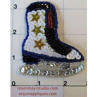 Choice of Type Ice Skates with MultiColored Sequins and Beads 3" x 2.5" in 3 Variants