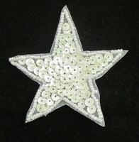 Star China White Sequin with Beads 3