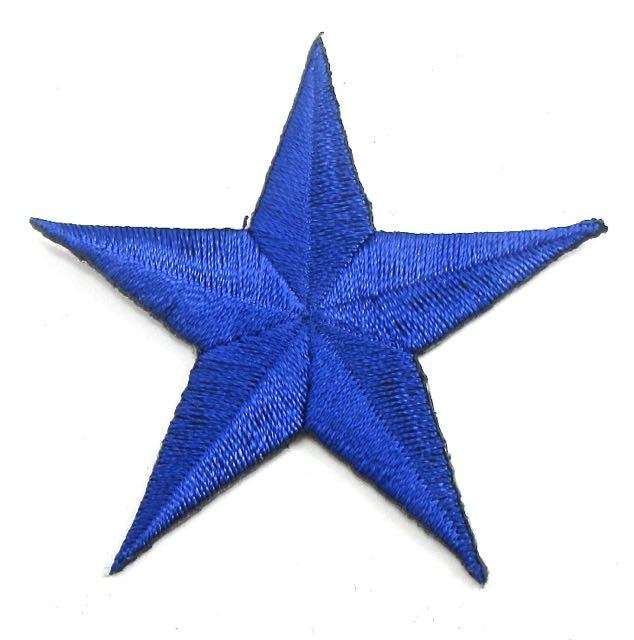 Star Blue Embroidered Iron-On 2.5