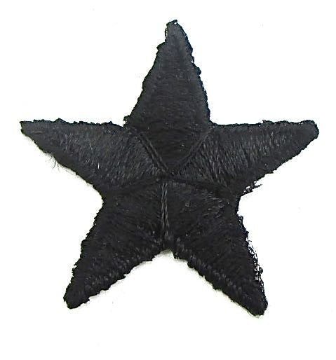 Star* Black Embroidered Iron-On 1.75"