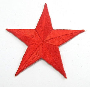 Star Embroidered Red Iron-On in 3 variants