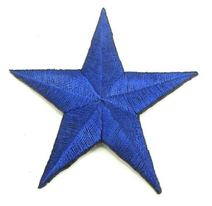 Star Blue Embroidered Iron-On 2.5