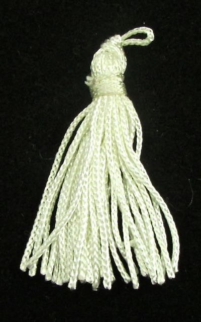 Tassel pair lite gold nylon 5" and one white single 3"