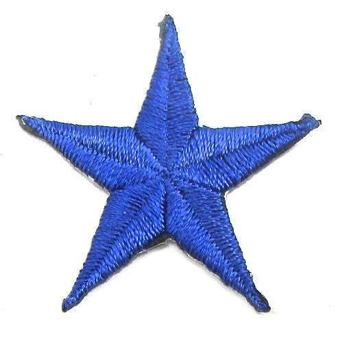 Star Blue Embroidered Iron-On 2.5