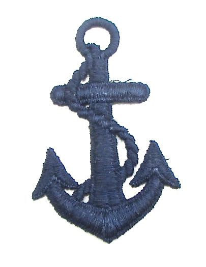 Anchor with Rope Navy Blue Embroidered 3.5
