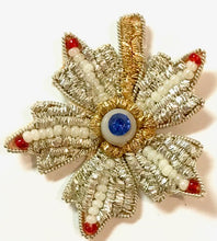 Load image into Gallery viewer, Star Bullion Thread with Beads and Gem 2&quot; x 2&quot;