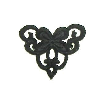 Designer Motif Black Embroidered Iron-On 1.25