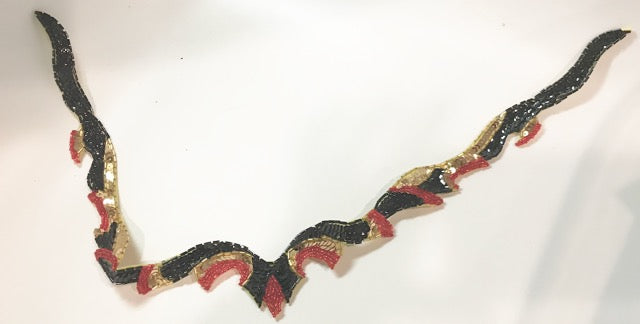 Costume Set of Five with Red, Black and gold sequins and Beads