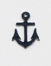 Load image into Gallery viewer, Anchor, Navy Blue Embroidered Iron-On, 1&quot; x .75&quot; - Sequinappliques.com