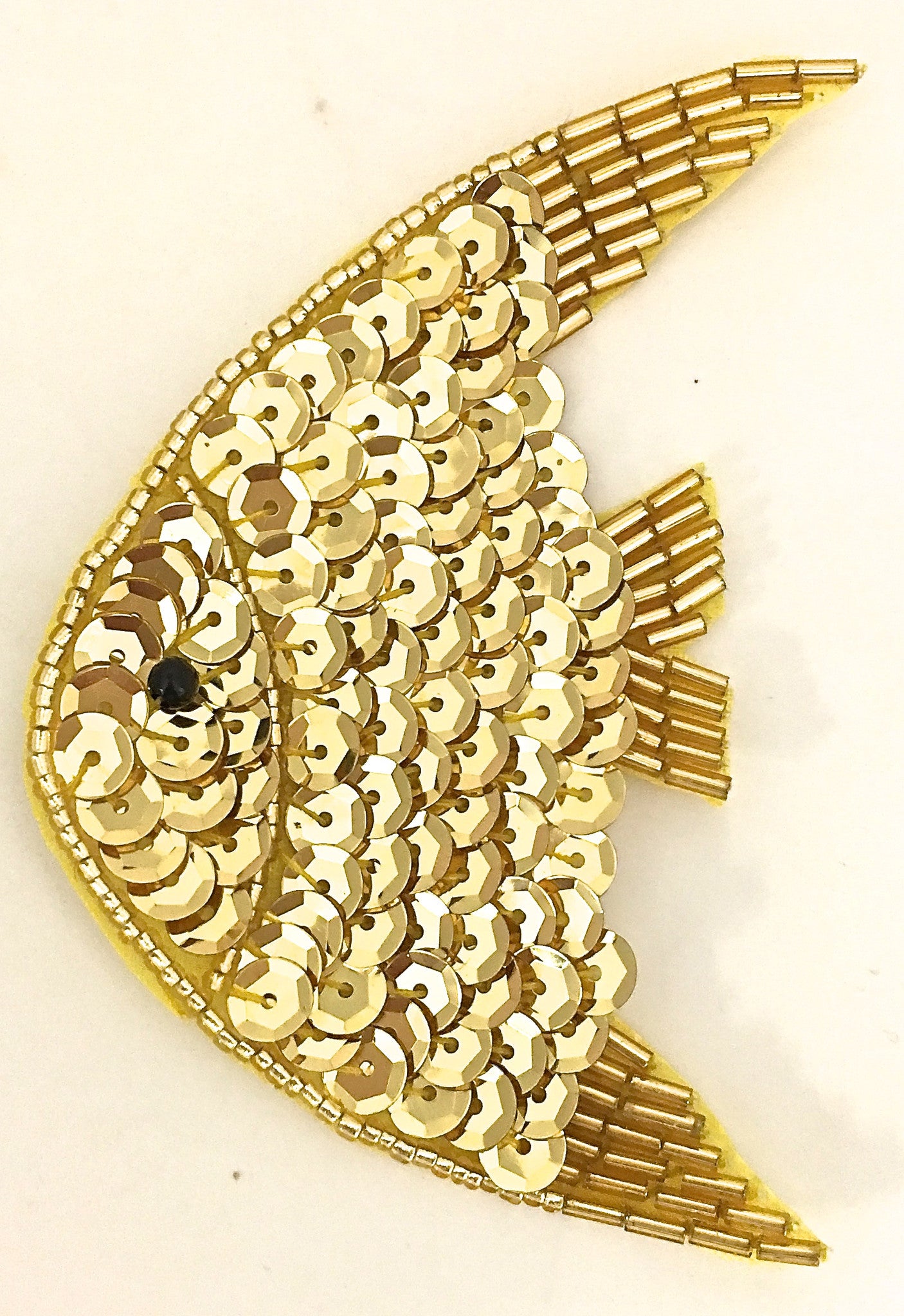 Fish with Gold Sequins and Beads 4" x 2.5"