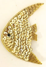 Load image into Gallery viewer, Fish with Gold Sequins and Beads 4&quot; x 2.5&quot;