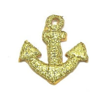 Load image into Gallery viewer, Anchor, Gold metallic embroidered iron-On  1&quot; x 1&quot; - Sequinappliques.com