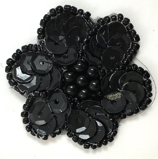 Black Flower 1.5"