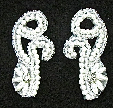 Designer Motif Pair with Pearls and Rhinestones 2
