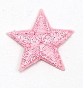Star, Pink Embroidered Iron-On 1.5"
