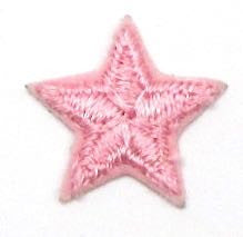 Star, Pink Embroidered Iron-On 1.5"