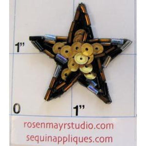 Star with Bronze Sequins and Beads 1.2"