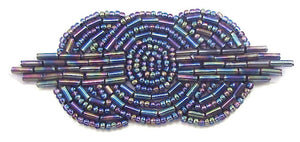 Designer Motif Triple Circle with Moonlite Sequins and Beads 1.5" x 3.5"