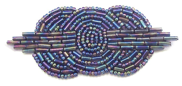 Designer Motif Triple Circle with Moonlite Sequins and Beads 1.5