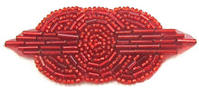 Load image into Gallery viewer, Designer Motif Triple Circle with Red Beads 1.5&quot; x 3.5&quot;