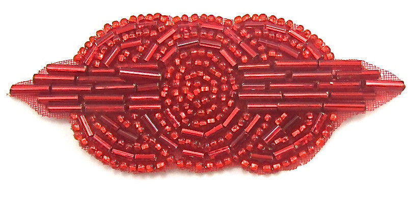 Designer Motif Triple Circle with Red Beads 1.5
