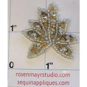 Leaf Silver and Gold Sequins 1"