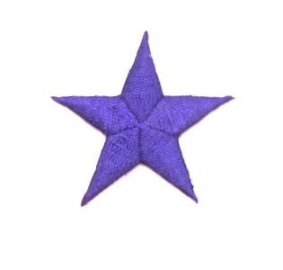 Star, Purple Embroidered Iron-On 1.5