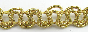 Trim with Bullion Thread Intertwined with Gold Bullion Beads 1/2" Wide