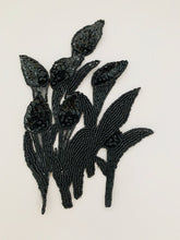 Load image into Gallery viewer, Leaf Applique with all Black Beads 8&quot; x 6&quot;