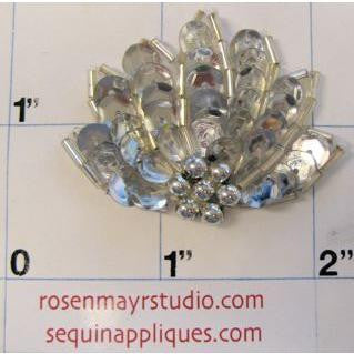 Leaf Epaulet with Silver Sequins and Beads 1.5