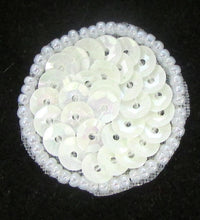 Load image into Gallery viewer, Circles and Dots China White Cup Sequins and Beads 1&quot;
