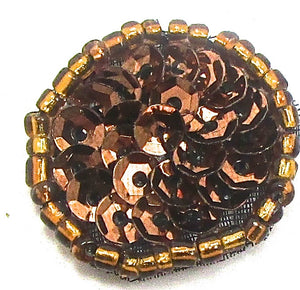 Dot with Bronze Sequins and Beads .75"