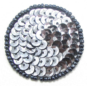 Dot with Grey Sequins and Beads 1.5"