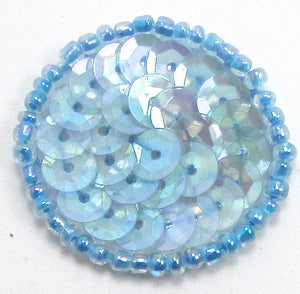 Dot with Blue Iridescent Sequins and Beads Two Sizes